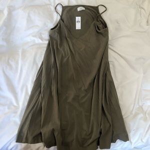 NWT Lou & Grey Spaghetti Strap Olive Green Dress